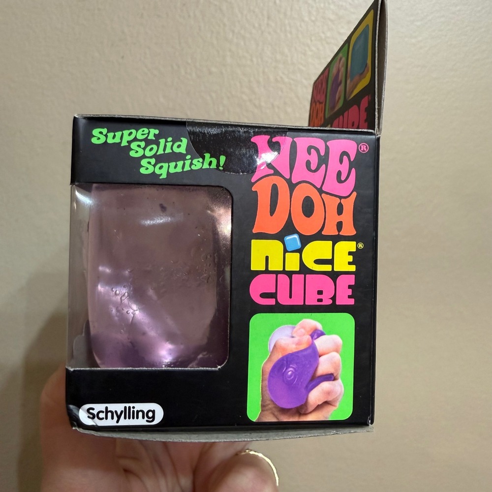 NeeDoh Nice Cube Nee Doh Purple Squishy Fidget Toy Stress Sensory Squeezy NEW - Picture 4 of 5